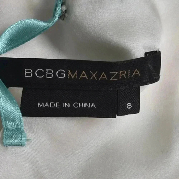 Bcbg Max Azria Silk Floral Halter  Dress Turquoise Orange Size 8 - Picture 9 of 13